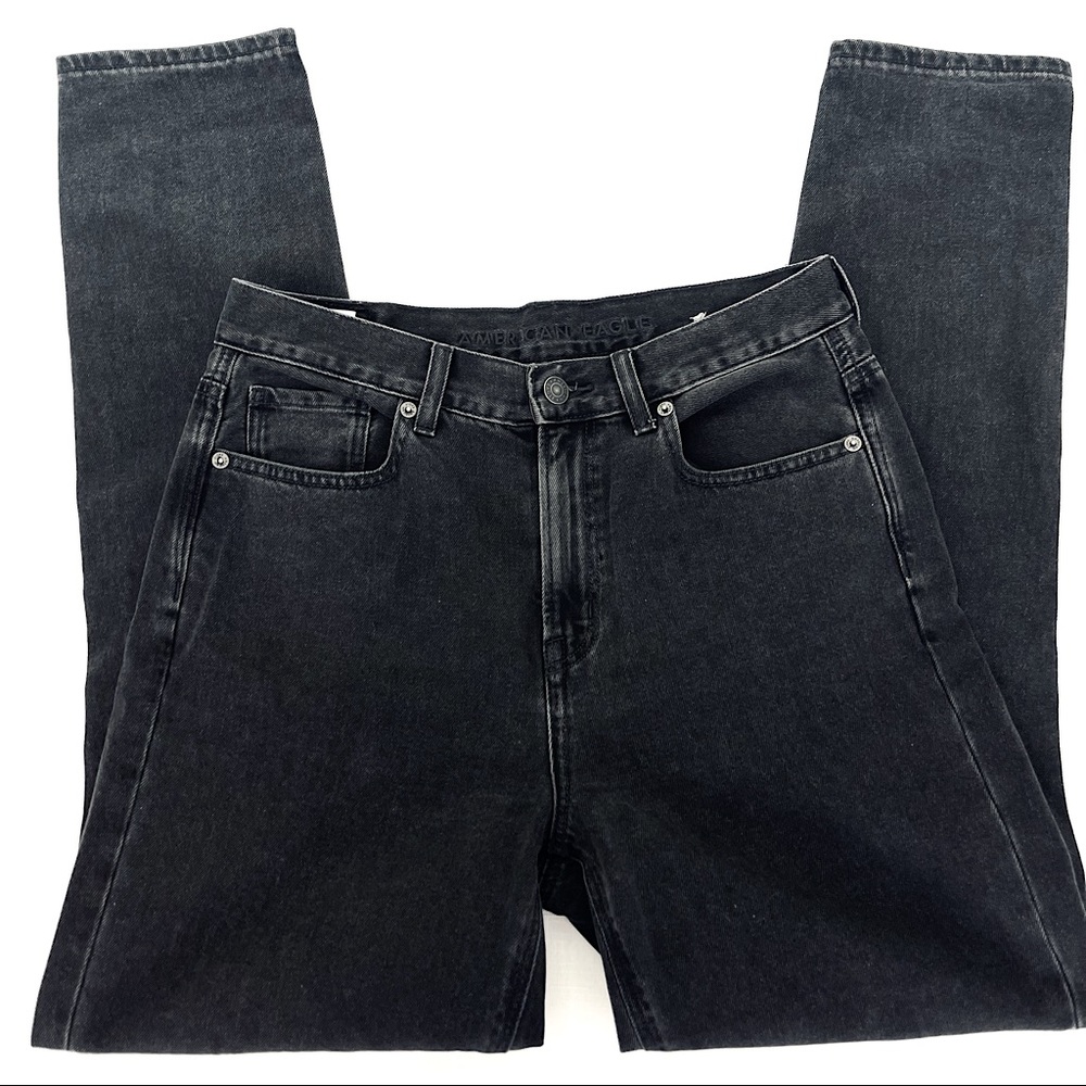 AMERICAN EAGLE OUTFITTERS Jeans Black straight leg jeans MOM jeans 4 long Black